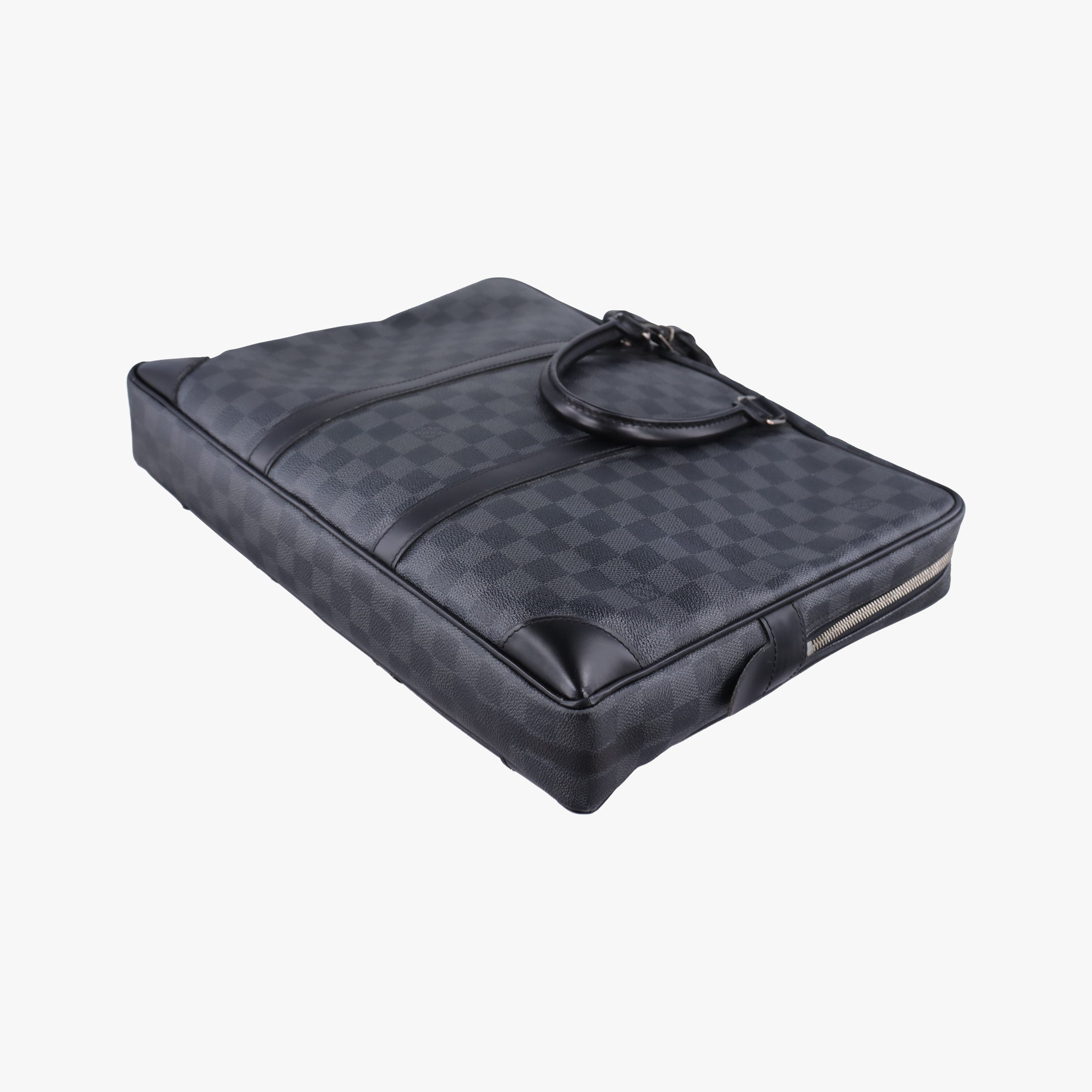 Pre-owned Louis Vuitton Porte Documents Voyage Noir Damier Graphite N41125 handbag | stylenewstar