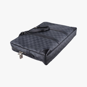 Pre-owned Louis Vuitton Porte Documents Voyage Noir Damier Graphite N41125 handbag | stylenewstar