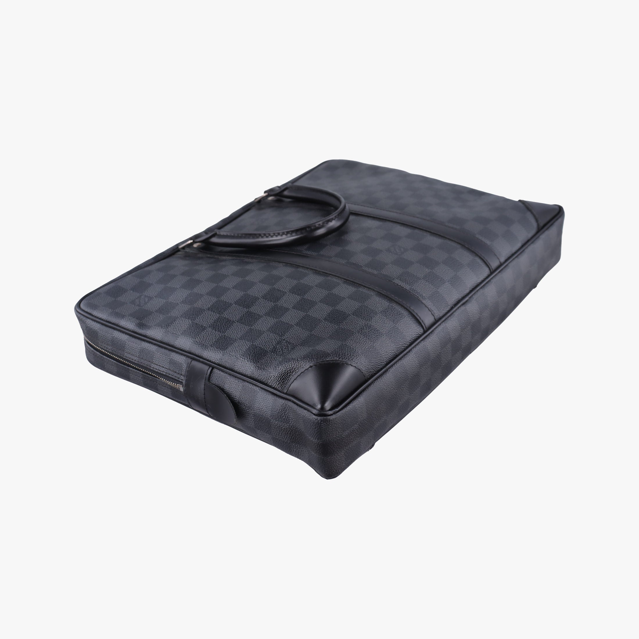 Pre-owned Louis Vuitton Porte Documents Voyage Noir Damier Graphite N41125 handbag | stylenewstar