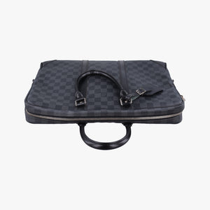 Pre-owned Louis Vuitton Porte Documents Voyage Noir Damier Graphite N41125 handbag | stylenewstar