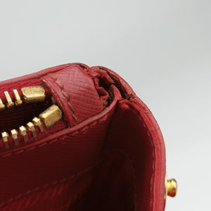 Pre-owned Prada Galleria Red SAFFIANO Leather BN1786 handbag | stylenewstar
