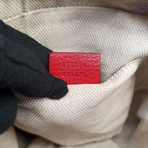 Pre-owned Gucci Soho Red Leather 308364 shoulderbag | stylenewstar