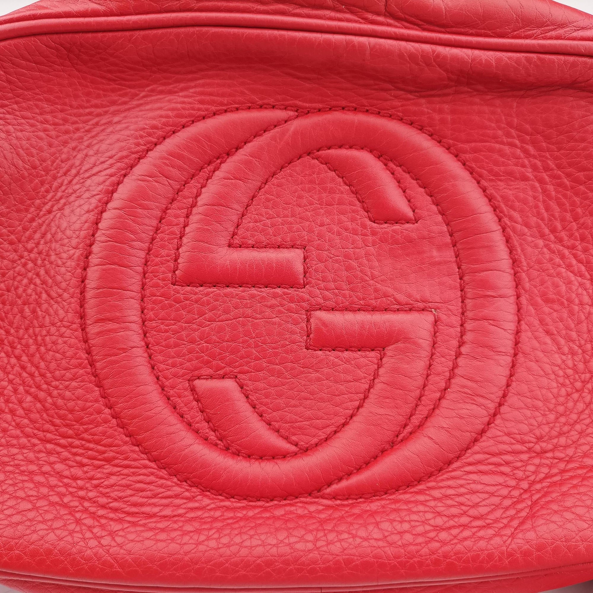 Pre-owned Gucci Soho Red Leather 308364 shoulderbag | stylenewstar