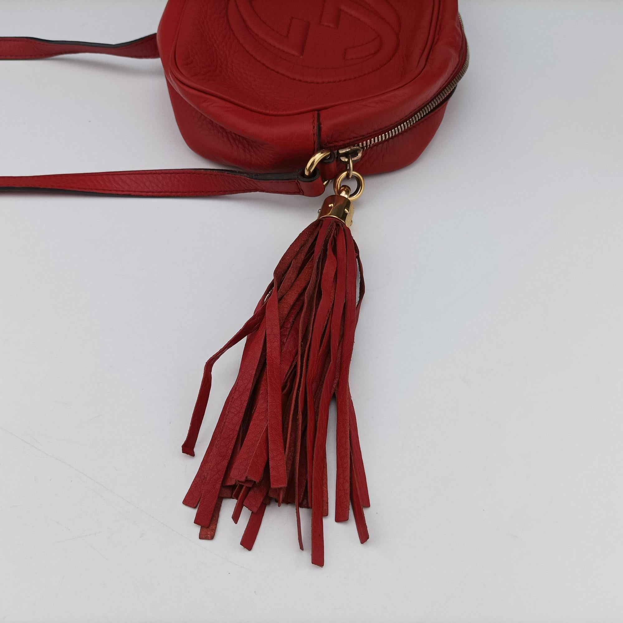 Pre-owned Gucci Soho Red Leather 308364 shoulderbag | stylenewstar