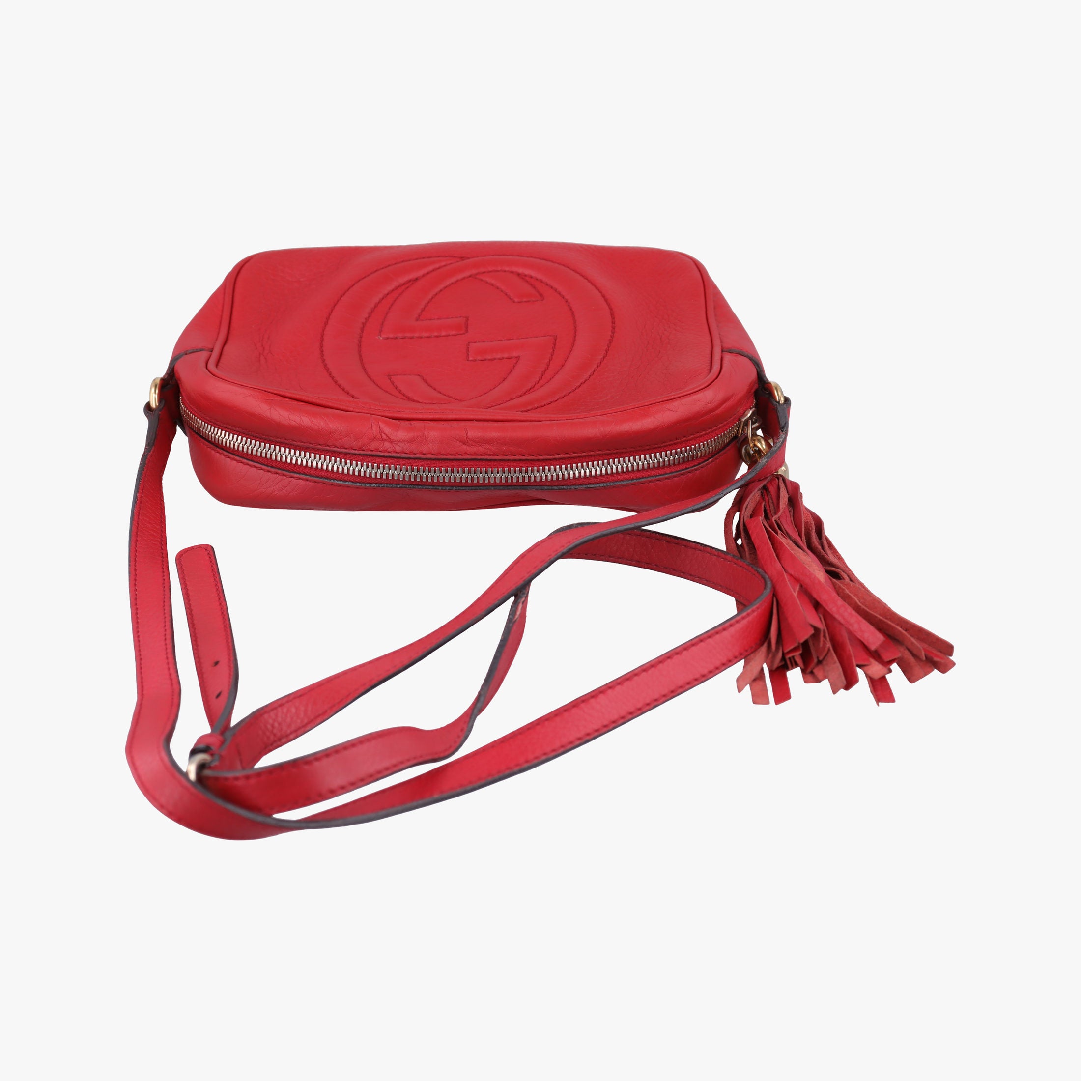 Pre-owned Gucci Soho Red Leather 308364 shoulderbag | stylenewstar