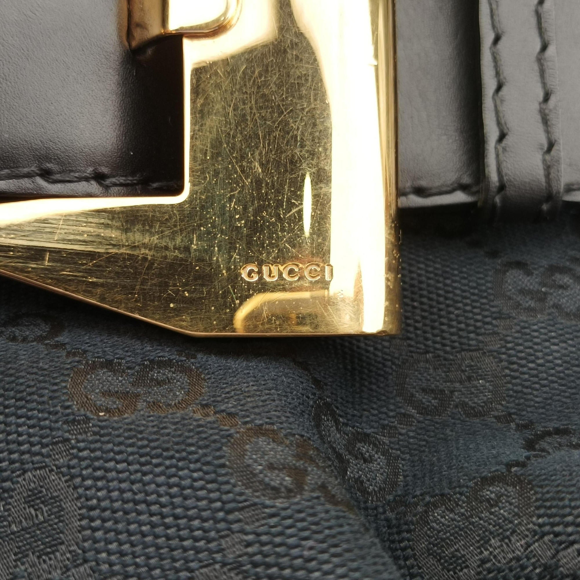 Pre-owned Gucci Queen Black canvas× leather 189885 handbag | stylenewstar
