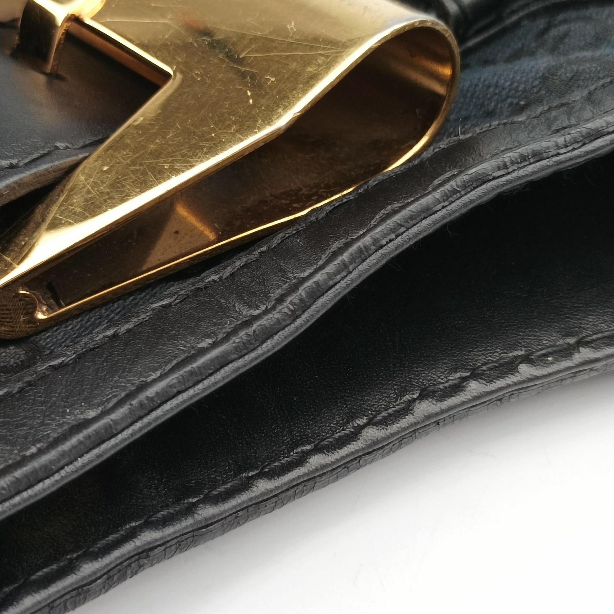 Pre-owned Gucci Queen Black canvas× leather 189885 handbag | stylenewstar