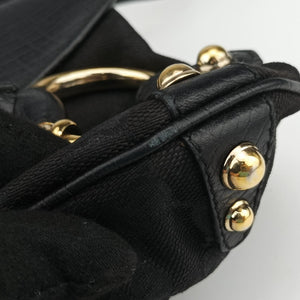 Secondhand Gucci Horsebit Black canvas×Leather 131094 handbag | stylenewstar