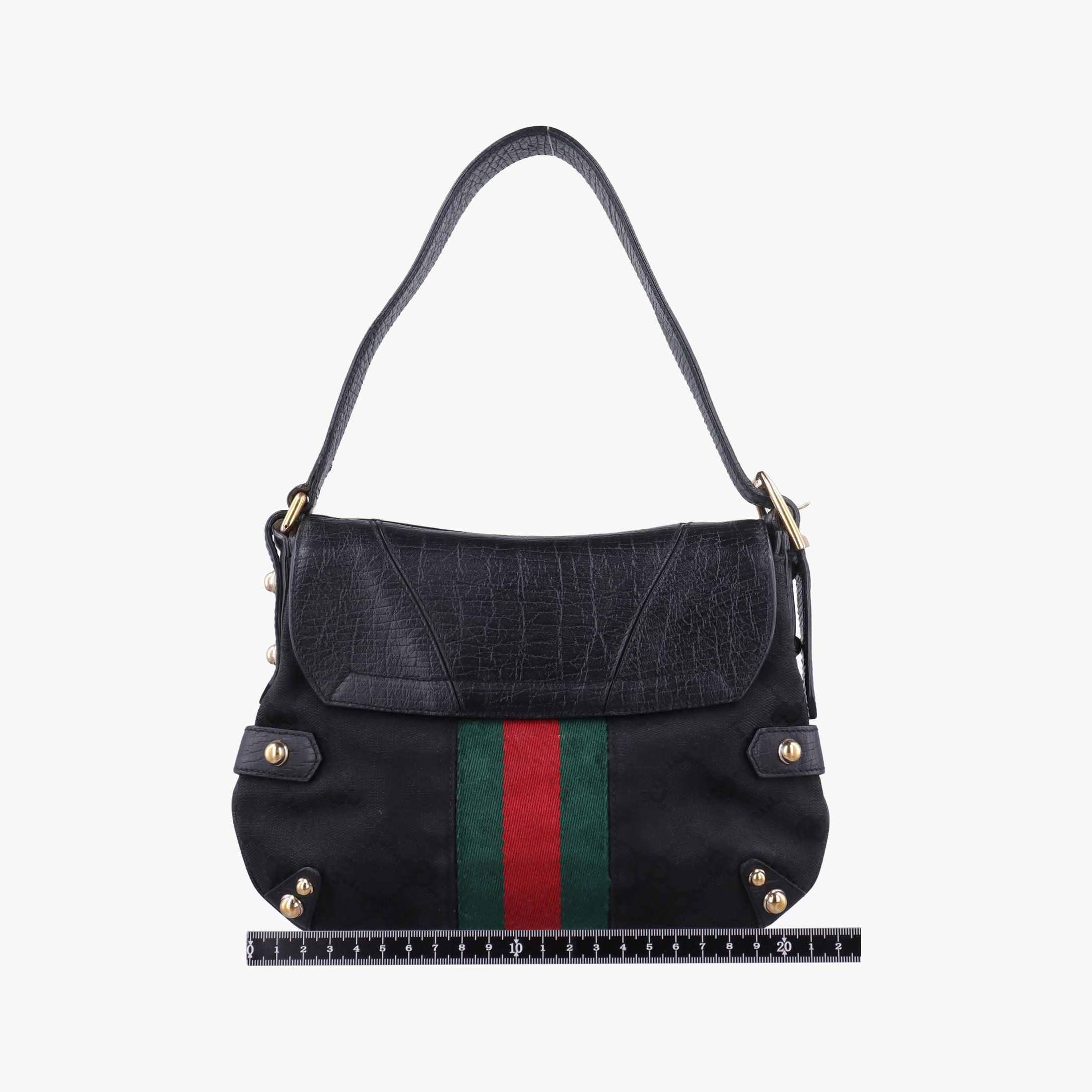 Secondhand Gucci Horsebit Black canvas×Leather 131094 handbag | stylenewstar