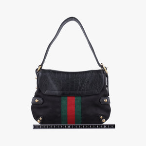 Secondhand Gucci Horsebit Black canvas×Leather 131094 handbag | stylenewstar