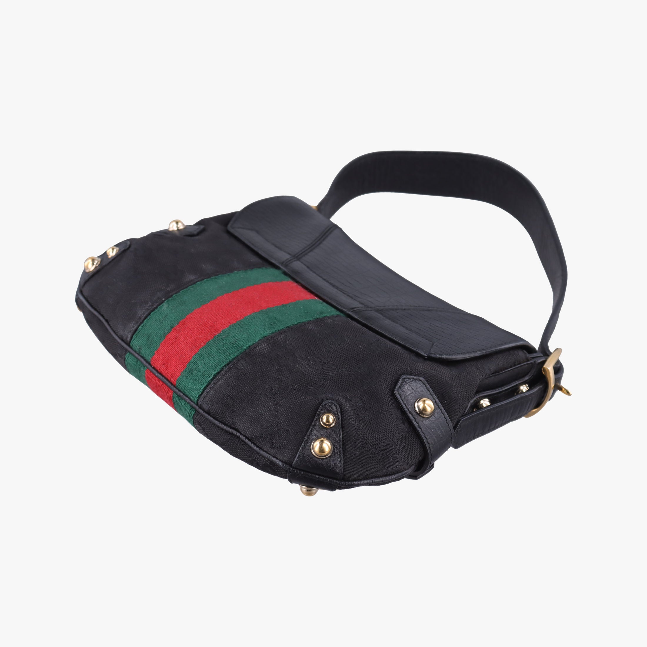 Secondhand Gucci Horsebit Black canvas×Leather 131094 handbag | stylenewstar