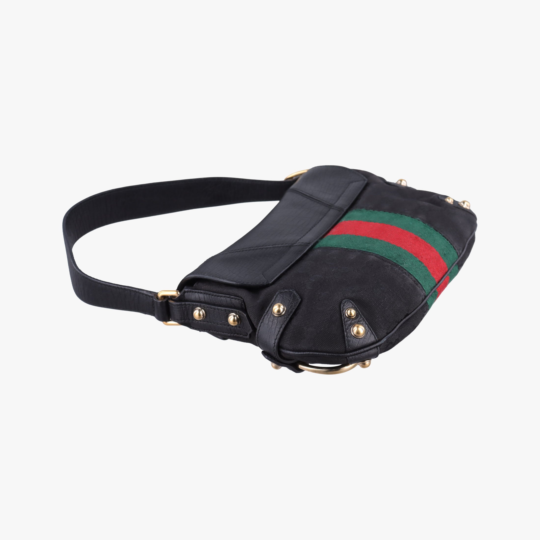 Secondhand Gucci Horsebit Black canvas×Leather 131094 handbag | stylenewstar