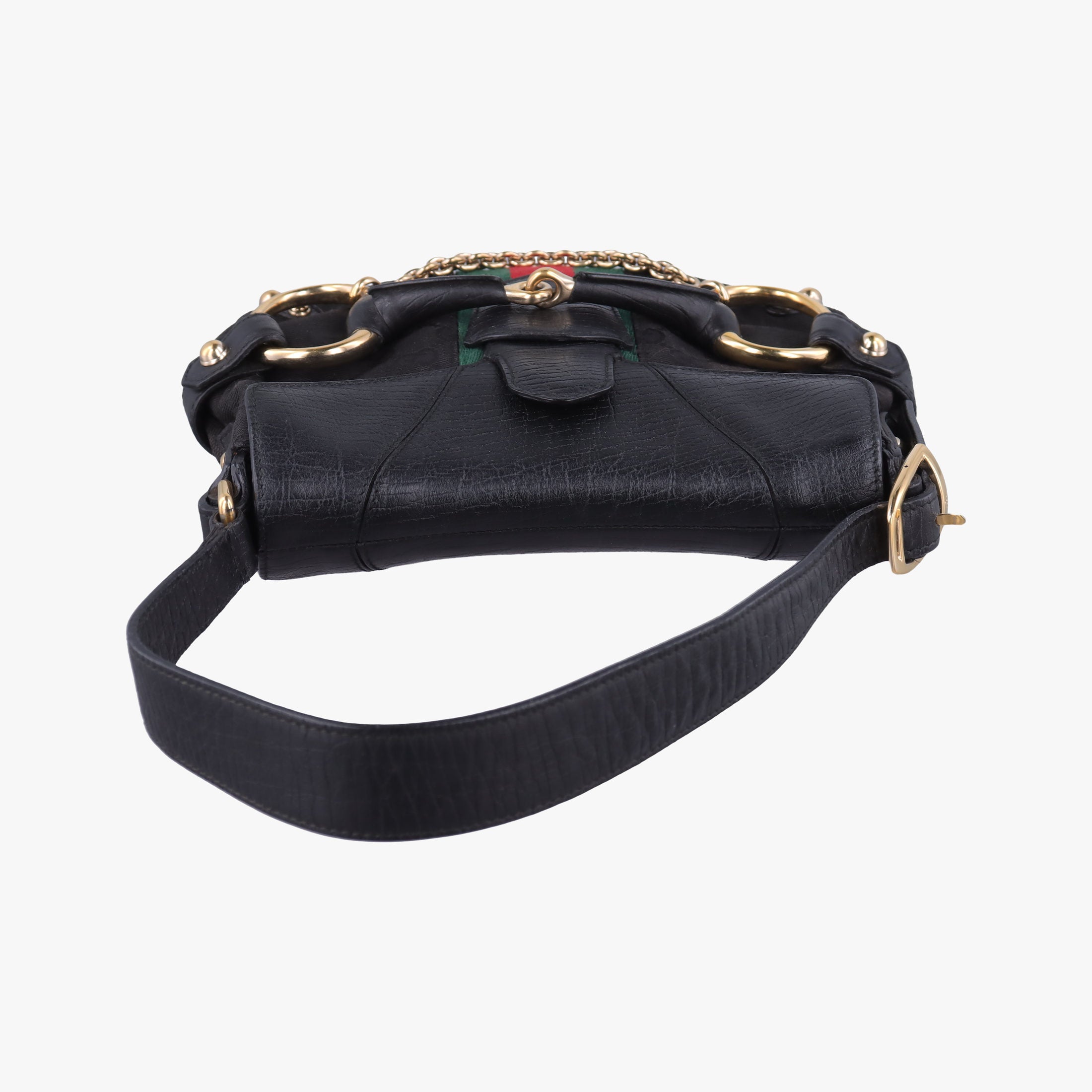 Secondhand Gucci Horsebit Black canvas×Leather 131094 handbag | stylenewstar
