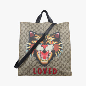 Pre-owned Gucci GG Supreme Bee Beige×multi PVC coated canvas 450950 shoulderbag | stylenewstar