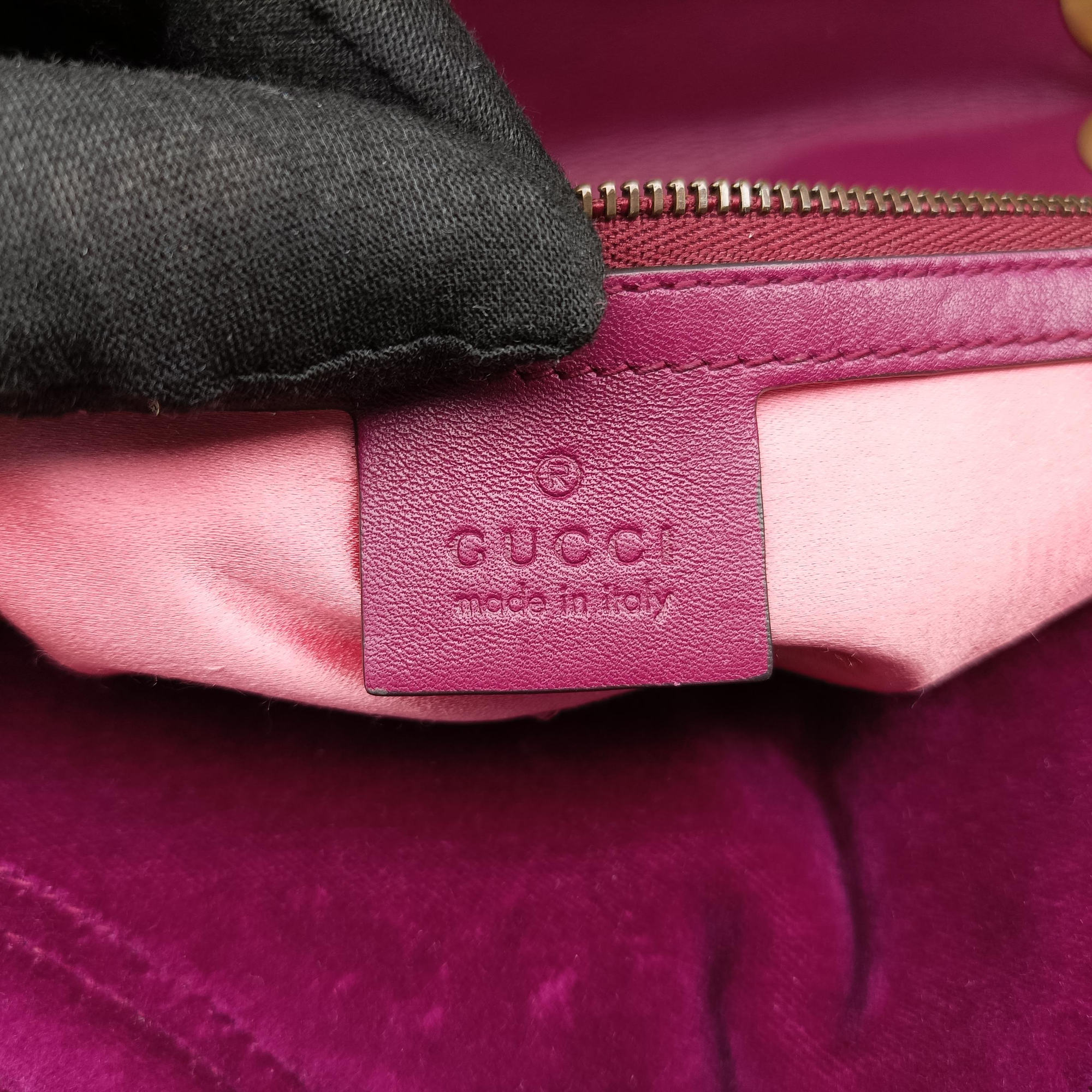 Vintage Gucci GG Marmont Purple velour 448497 shoulderbag | stylenewstar