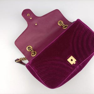 Vintage Gucci GG Marmont Purple velour 448497 shoulderbag | stylenewstar