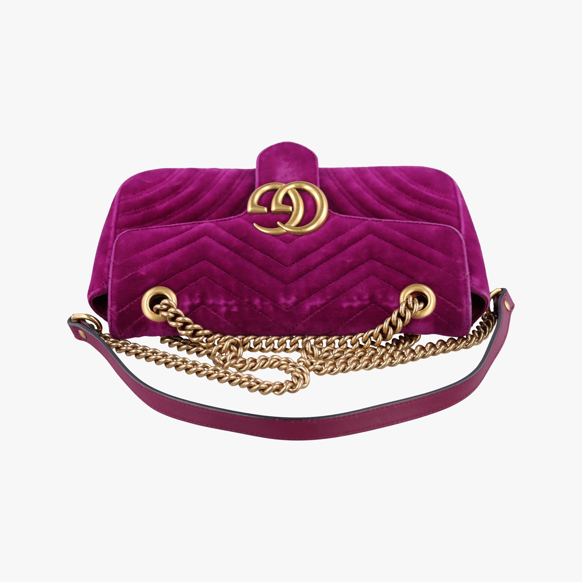 Vintage Gucci GG Marmont Purple velour 448497 shoulderbag | stylenewstar