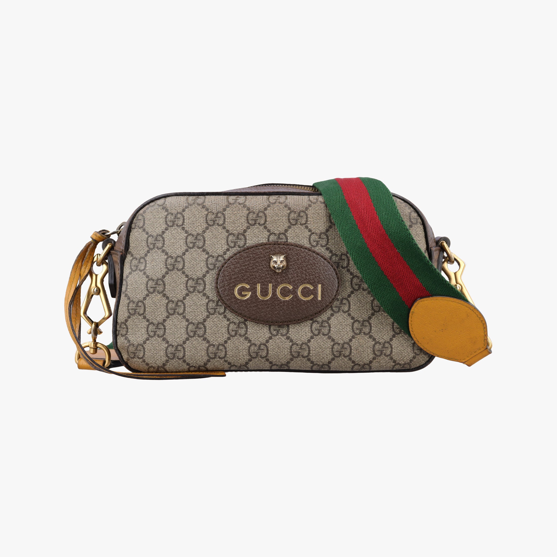 Pre-owned Gucci Neo Messenger beige×brown PVC coated canvas ×Leather 476466 shoulderbag | stylenewstar