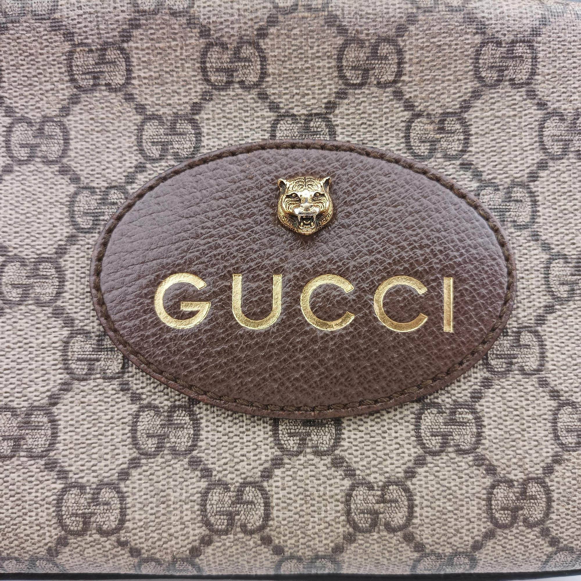 Pre-owned Gucci Neo Messenger beige×brown PVC coated canvas ×Leather 476466 shoulderbag | stylenewstar