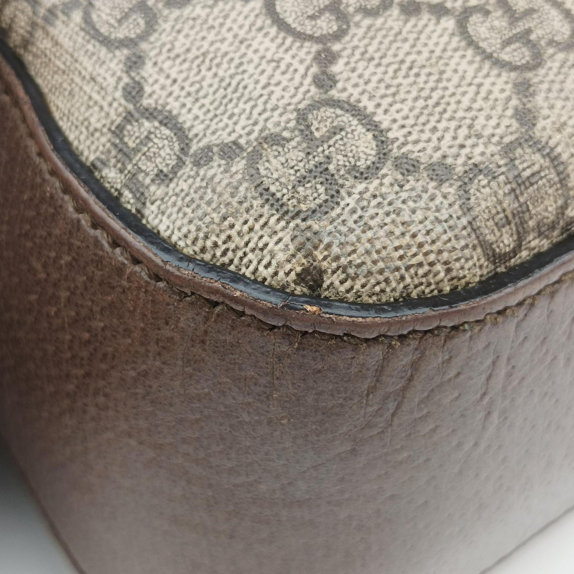 Pre-owned Gucci Neo Messenger beige×brown PVC coated canvas ×Leather 476466 shoulderbag | stylenewstar