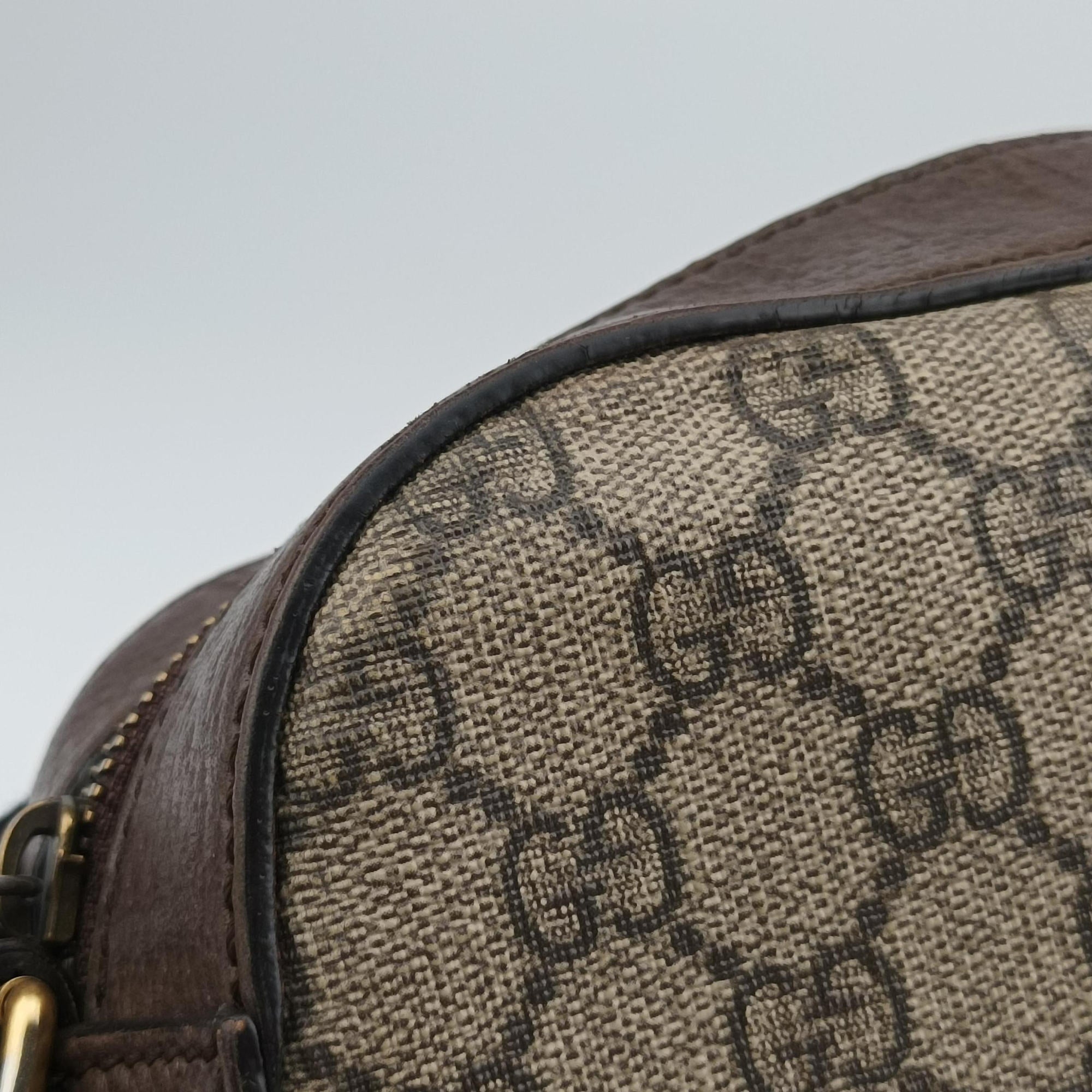 Pre-owned Gucci Neo Messenger beige×brown PVC coated canvas ×Leather 476466 shoulderbag | stylenewstar