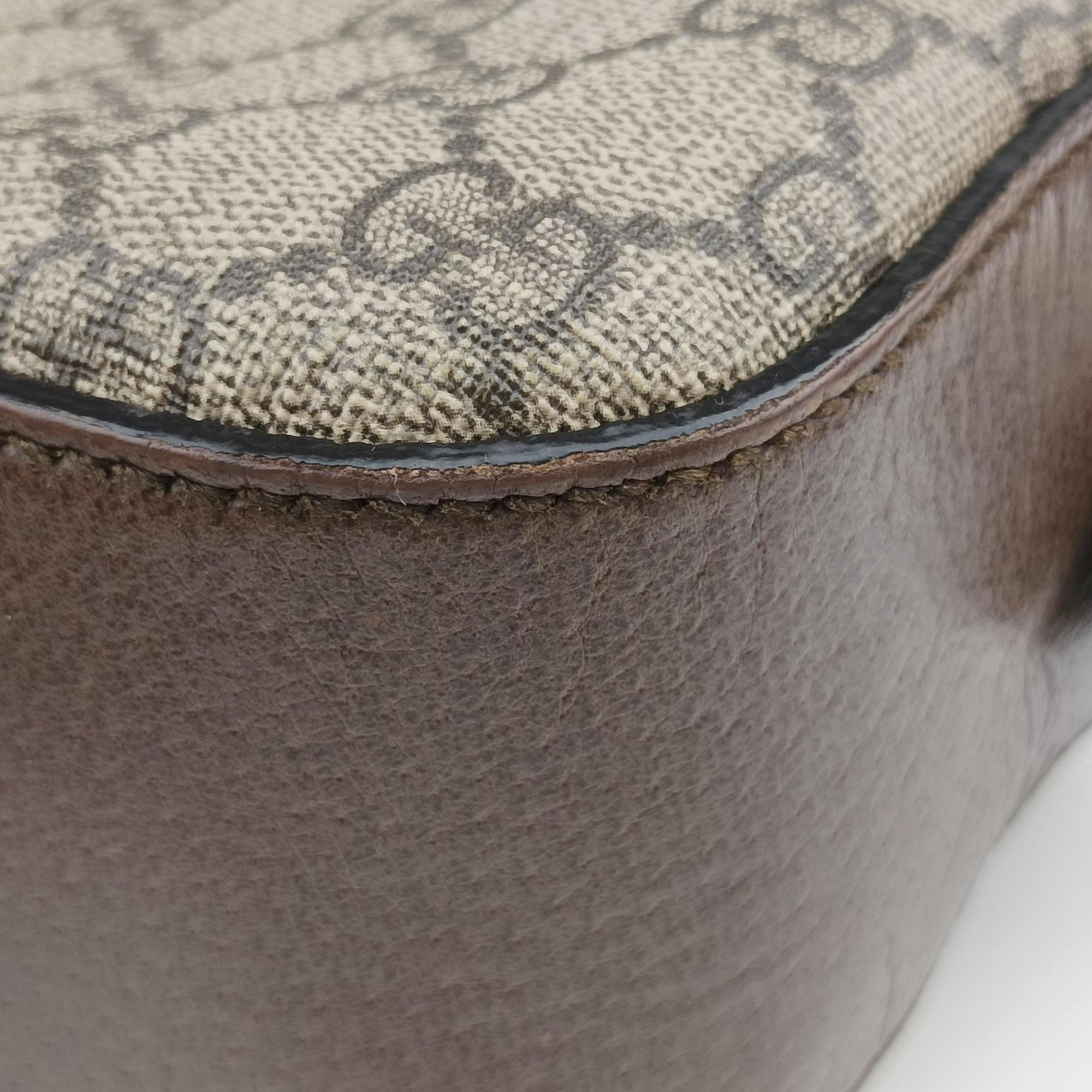 Pre-owned Gucci Neo Messenger beige×brown PVC coated canvas ×Leather 476466 shoulderbag | stylenewstar