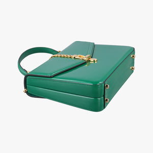Pre-owned Gucci Sylvie Green Patent Leather 589478 shoulderbag | stylenewstar