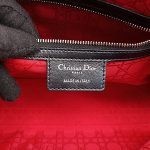 Pre-owned Christian Dior Lady Dior Black lambskin  shoulderbag | stylenewstar
