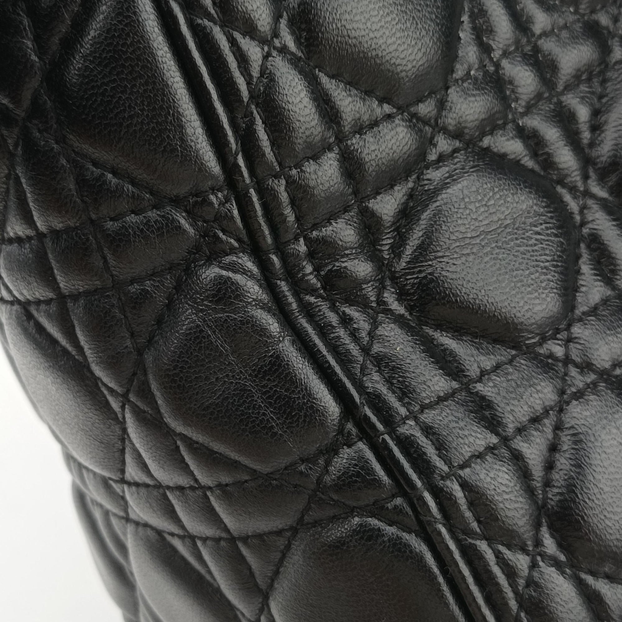 Pre-owned Christian Dior Lady Dior Black lambskin  shoulderbag | stylenewstar