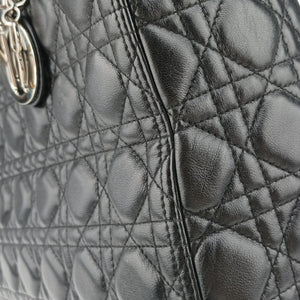 Pre-owned Christian Dior Lady Dior Black lambskin  shoulderbag | stylenewstar