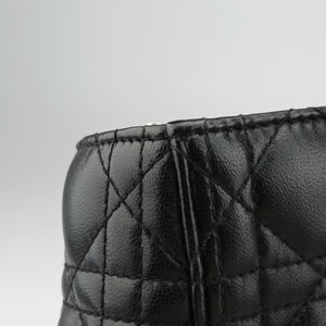 Pre-owned Christian Dior Lady Dior Black lambskin  shoulderbag | stylenewstar