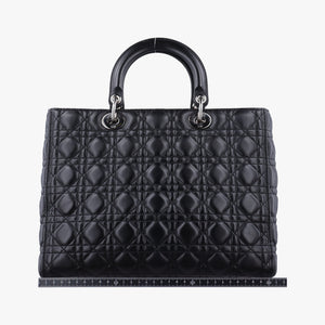 Pre-owned Christian Dior Lady Dior Black lambskin  shoulderbag | stylenewstar