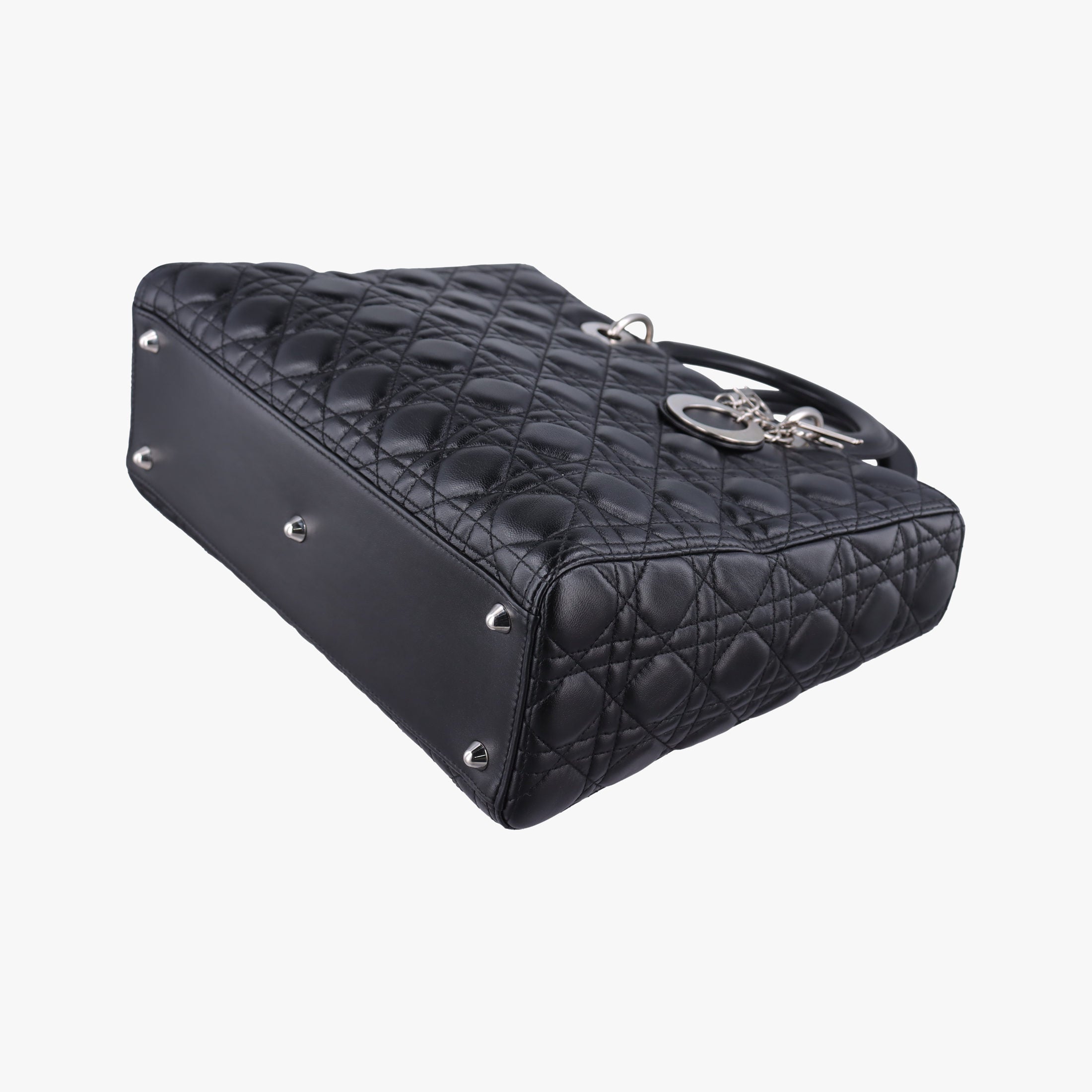 Pre-owned Christian Dior Lady Dior Black lambskin  shoulderbag | stylenewstar