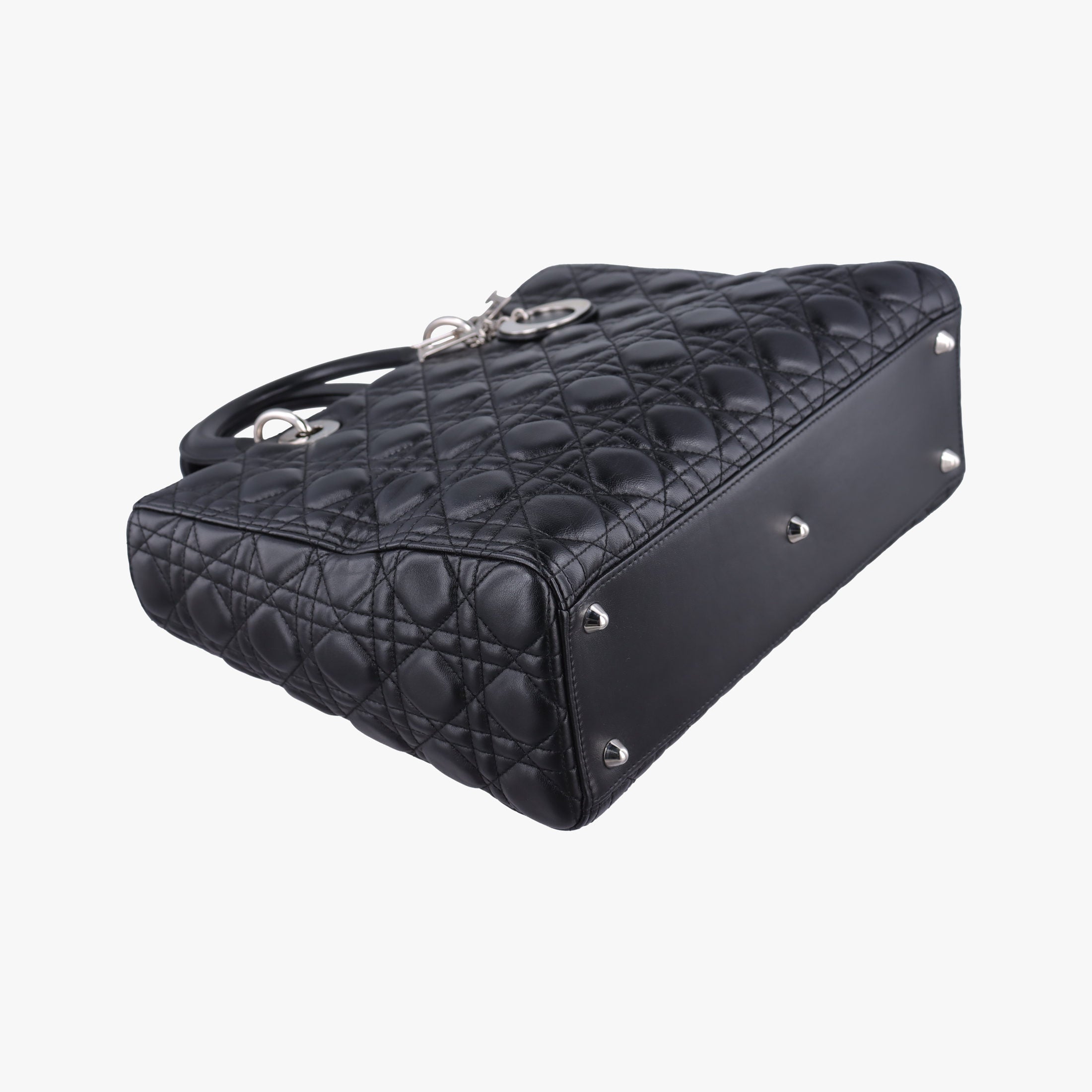 Pre-owned Christian Dior Lady Dior Black lambskin  shoulderbag | stylenewstar