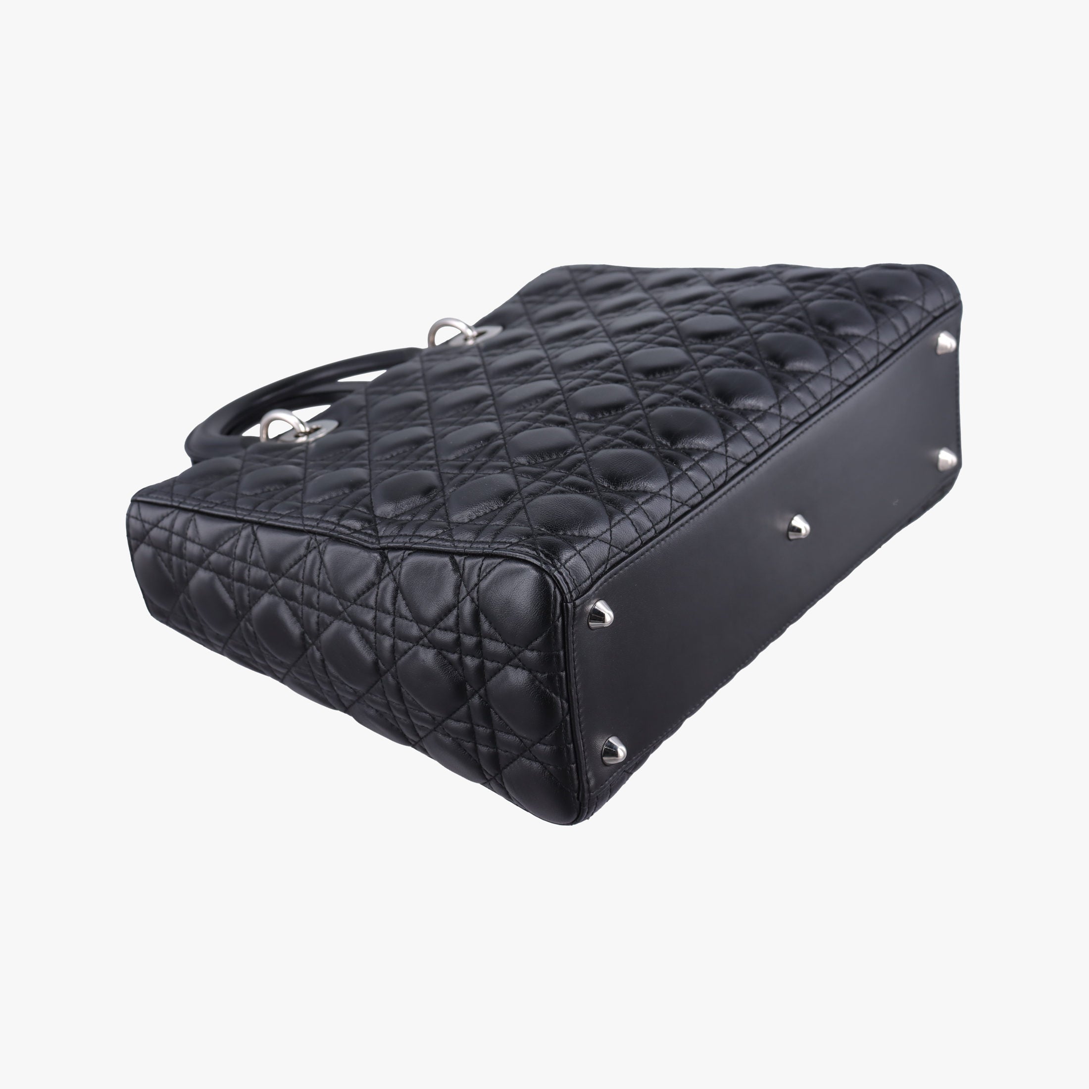 Pre-owned Christian Dior Lady Dior Black lambskin  shoulderbag | stylenewstar