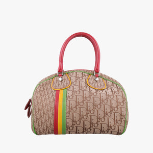 Pre-owned Christian Dior Rasta Trotter beige×Multicolour canvas×Leather  handbag | stylenewstar