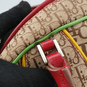 Pre-owned Christian Dior Rasta Trotter beige×Multicolour canvas×Leather  handbag | stylenewstar