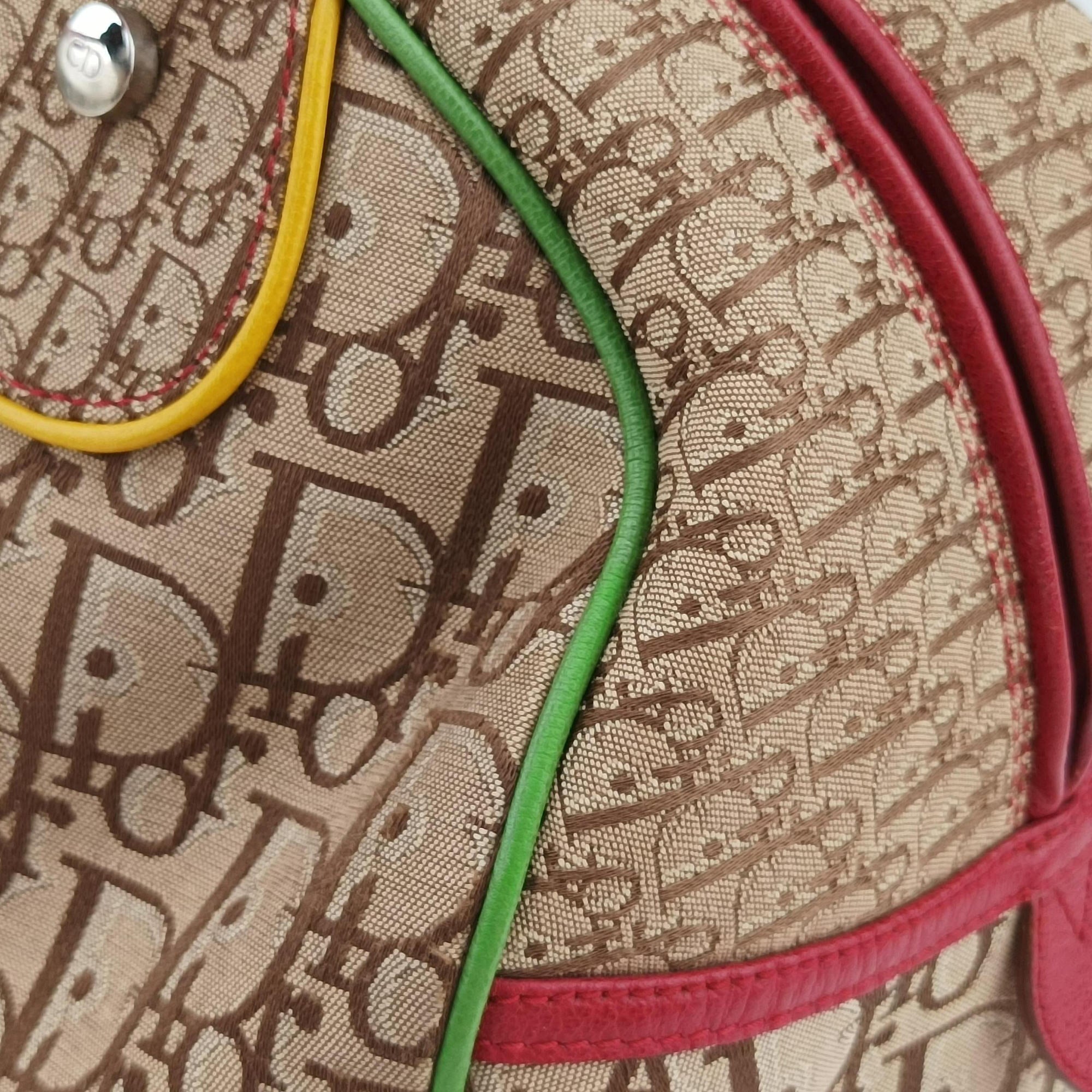 Pre-owned Christian Dior Rasta Trotter beige×Multicolour canvas×Leather  handbag | stylenewstar