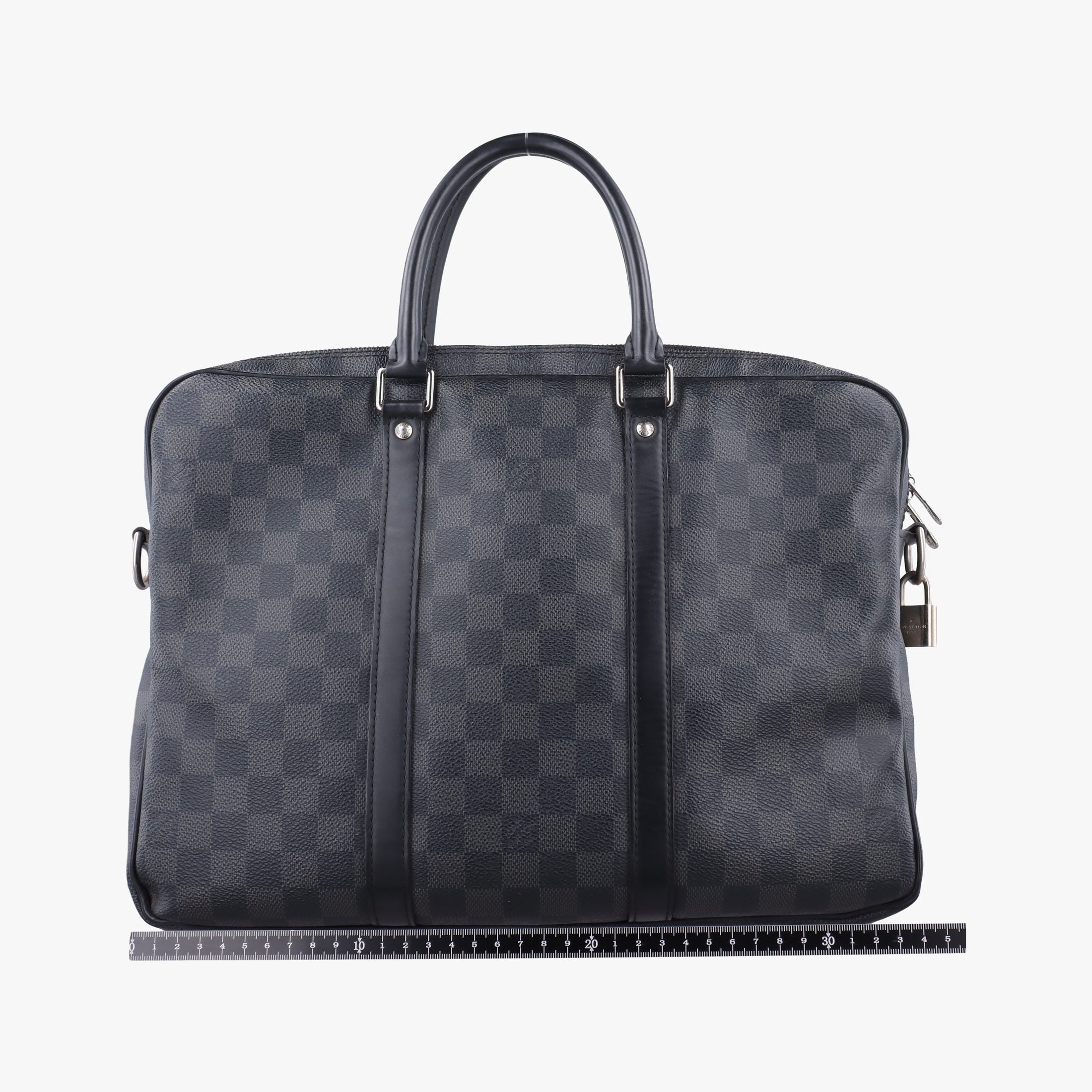 Pre-owned Louis Vuitton Porte Documents Voyage PM Noir Damier Graphite N41478 handbag | stylenewstar