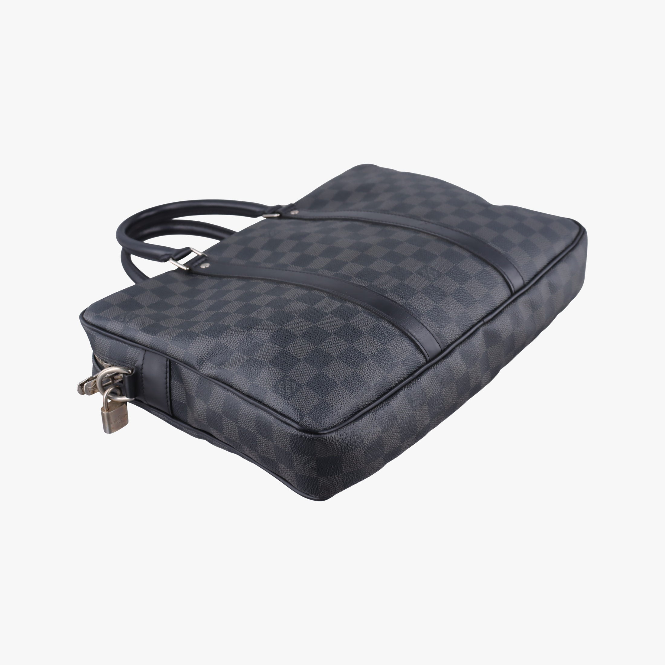 Pre-owned Louis Vuitton Porte Documents Voyage PM Noir Damier Graphite N41478 handbag | stylenewstar