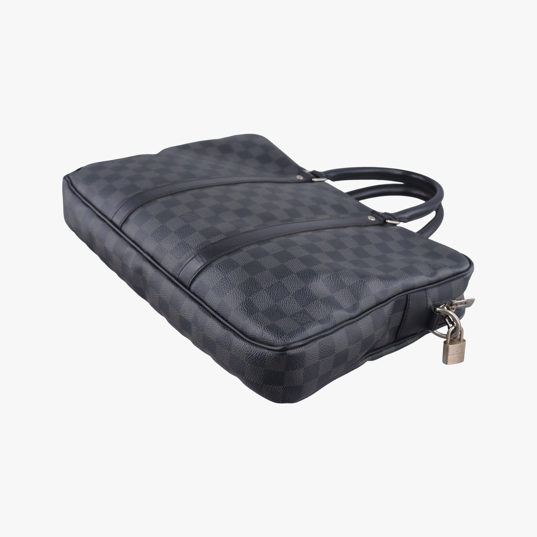 Pre-owned Louis Vuitton Porte Documents Voyage PM Noir Damier Graphite N41478 handbag | stylenewstar