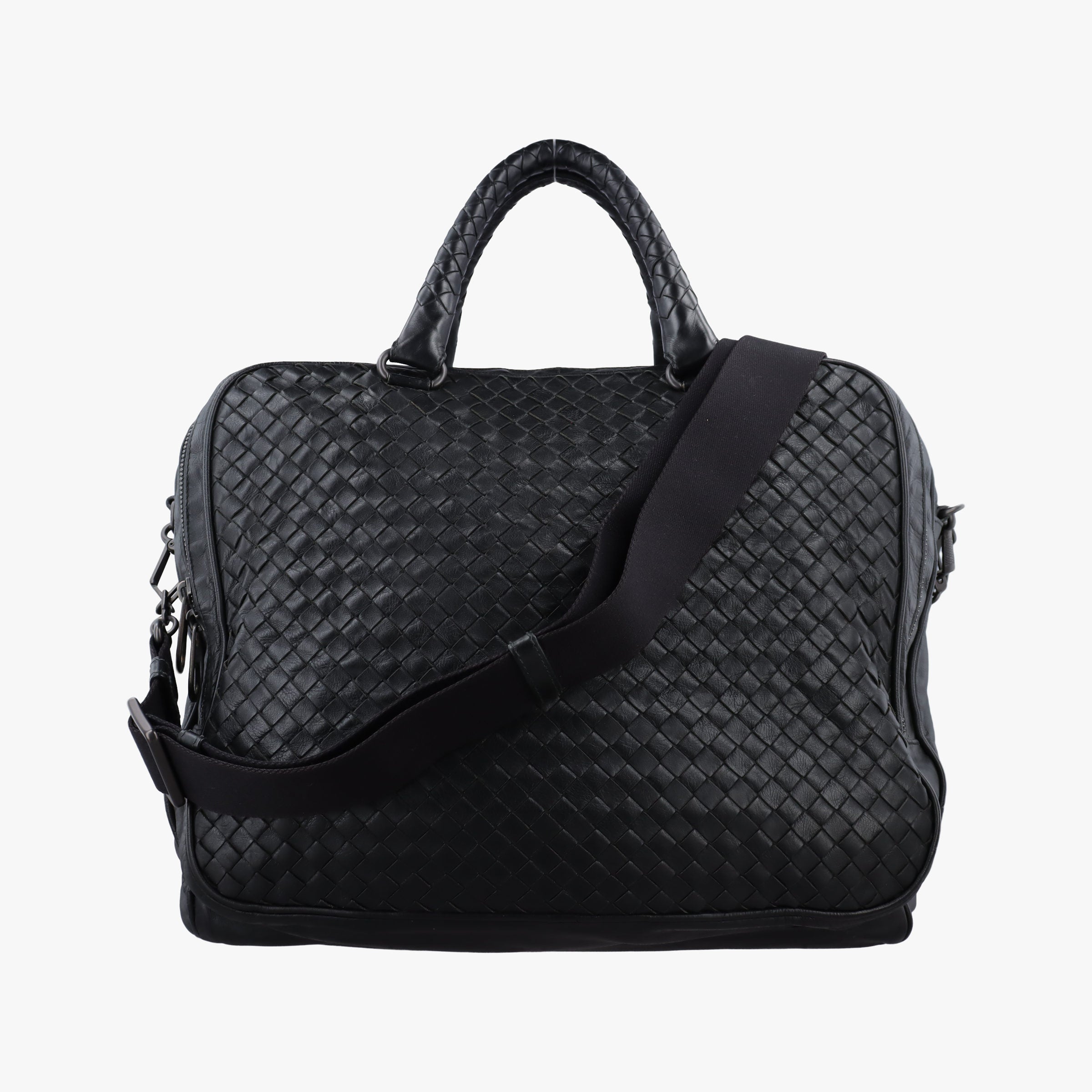 Pre-owned Bottega Veneta Intrecciato Black lambskin  shoulderbag | stylenewstar