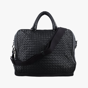 Pre-owned Bottega Veneta Intrecciato Black lambskin  shoulderbag | stylenewstar