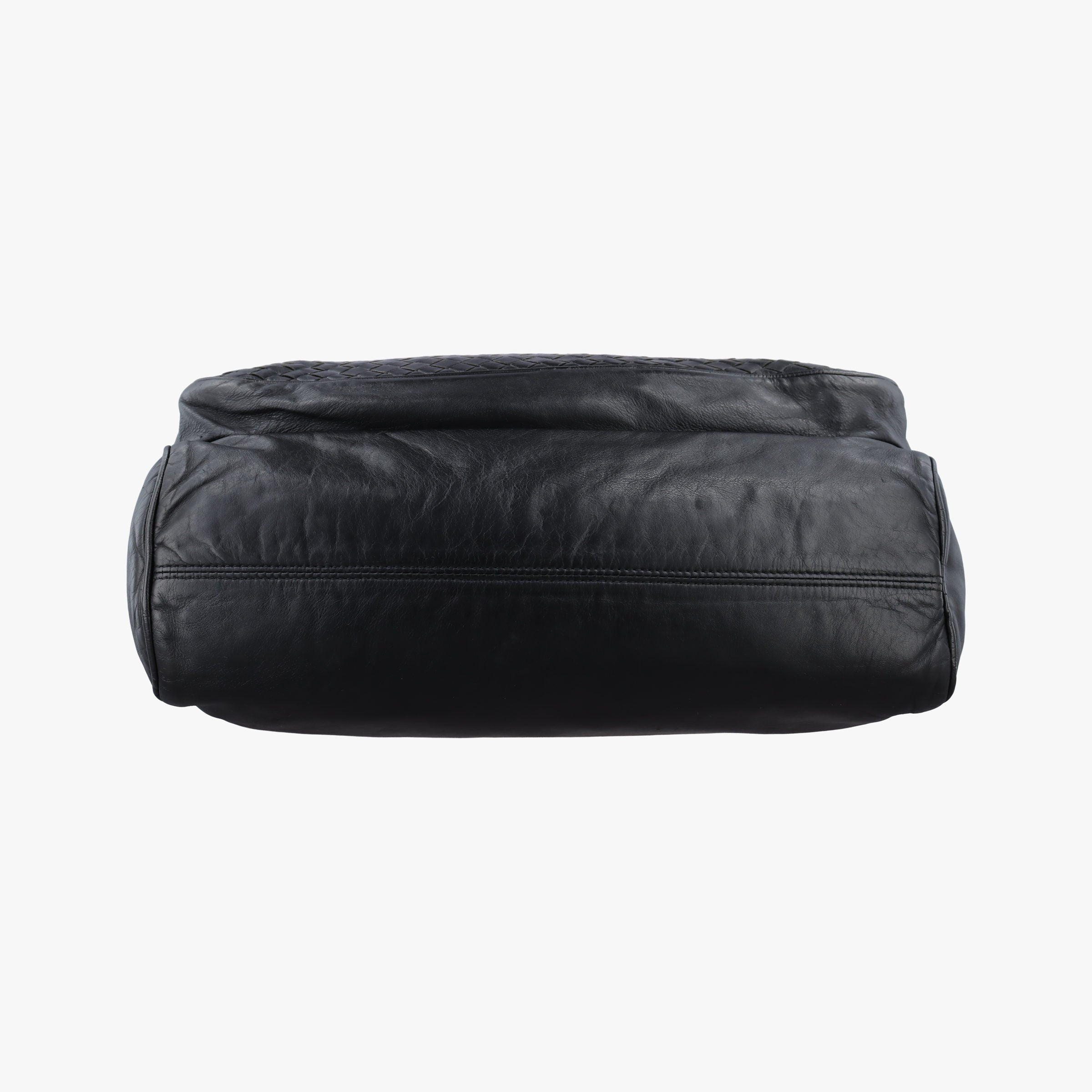 Pre-owned Bottega Veneta Intrecciato Black lambskin  shoulderbag | stylenewstar