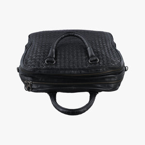 Pre-owned Bottega Veneta Intrecciato Black lambskin  shoulderbag | stylenewstar