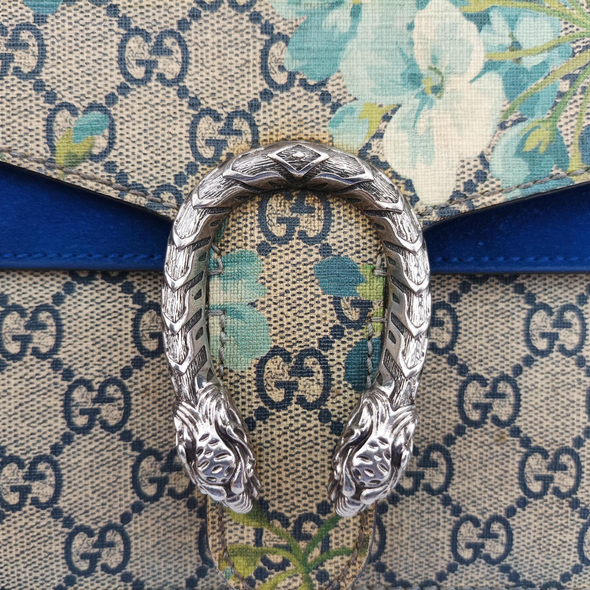Vintage Gucci Dionysus Beige×blue×multi PVC coated canvas × suede 421970 shoulderbag | stylenewstar