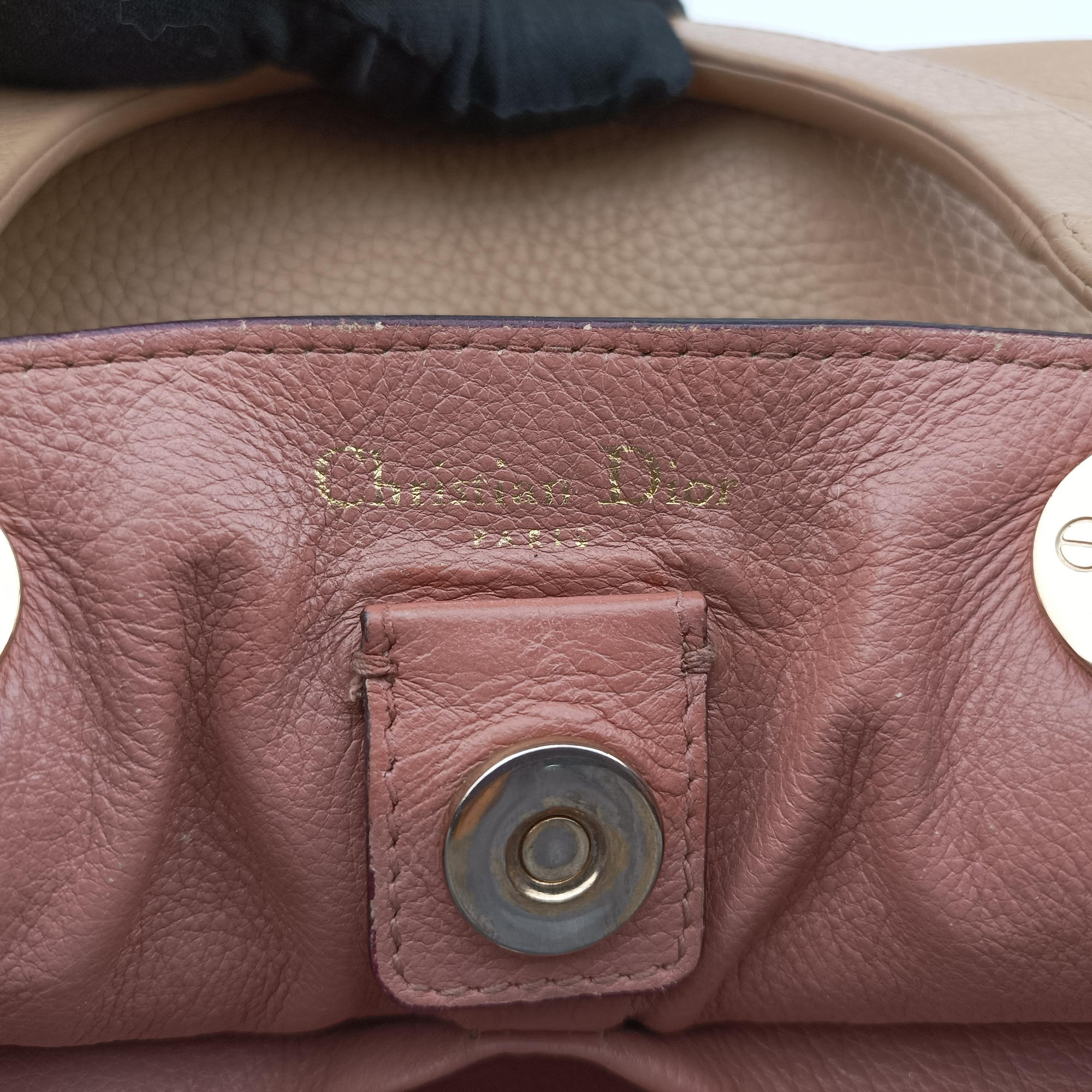 Pre-owned Christian Dior Diorissimo Beige Leather  shoulderbag | stylenewstar