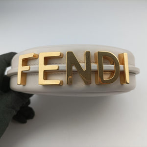 Pre-owned Fendi Nano Fendigraphy White Leather 7AS089 handbag | stylenewstar