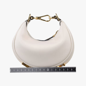 Pre-owned Fendi Nano Fendigraphy White Leather 7AS089 handbag | stylenewstar