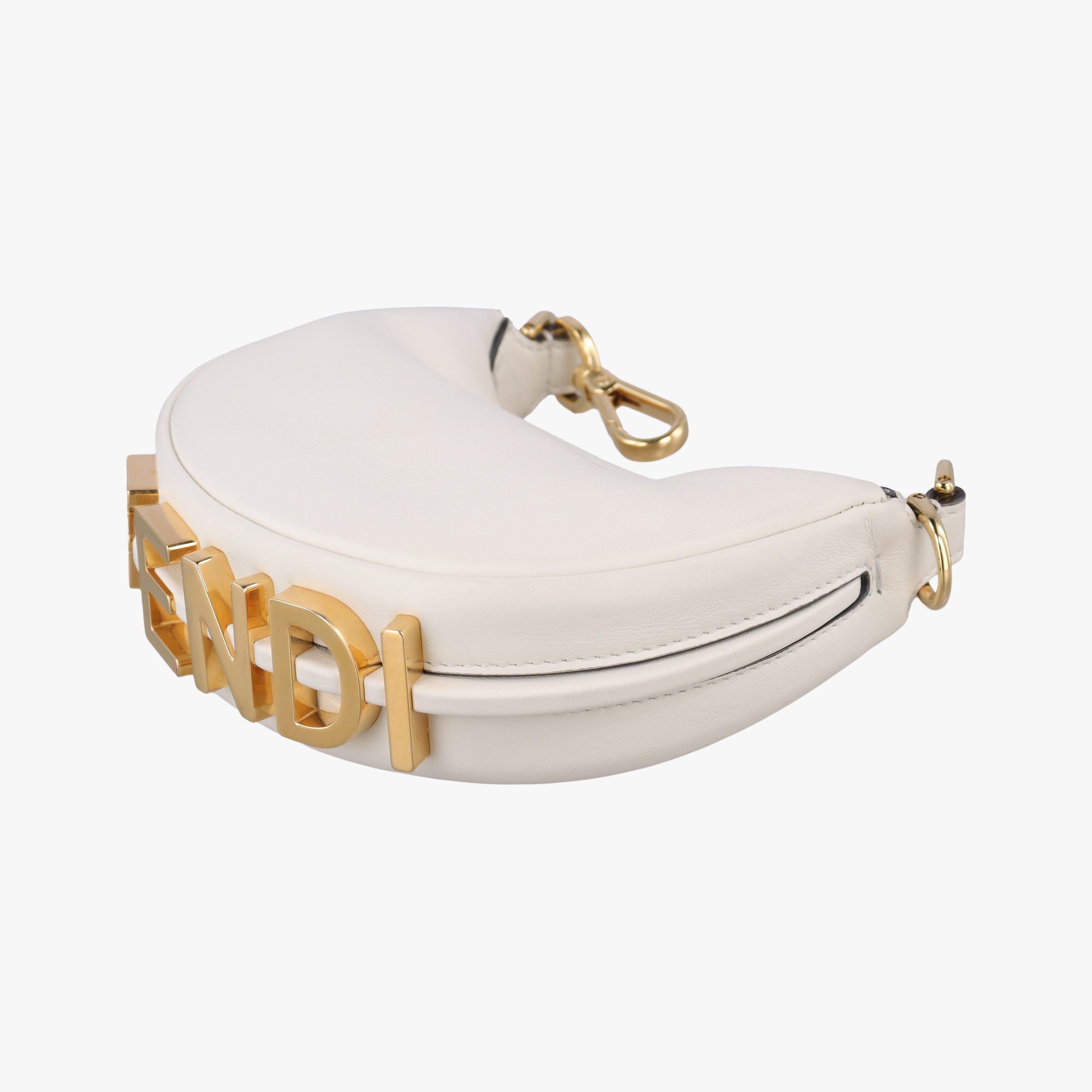 Pre-owned Fendi Nano Fendigraphy White Leather 7AS089 handbag | stylenewstar